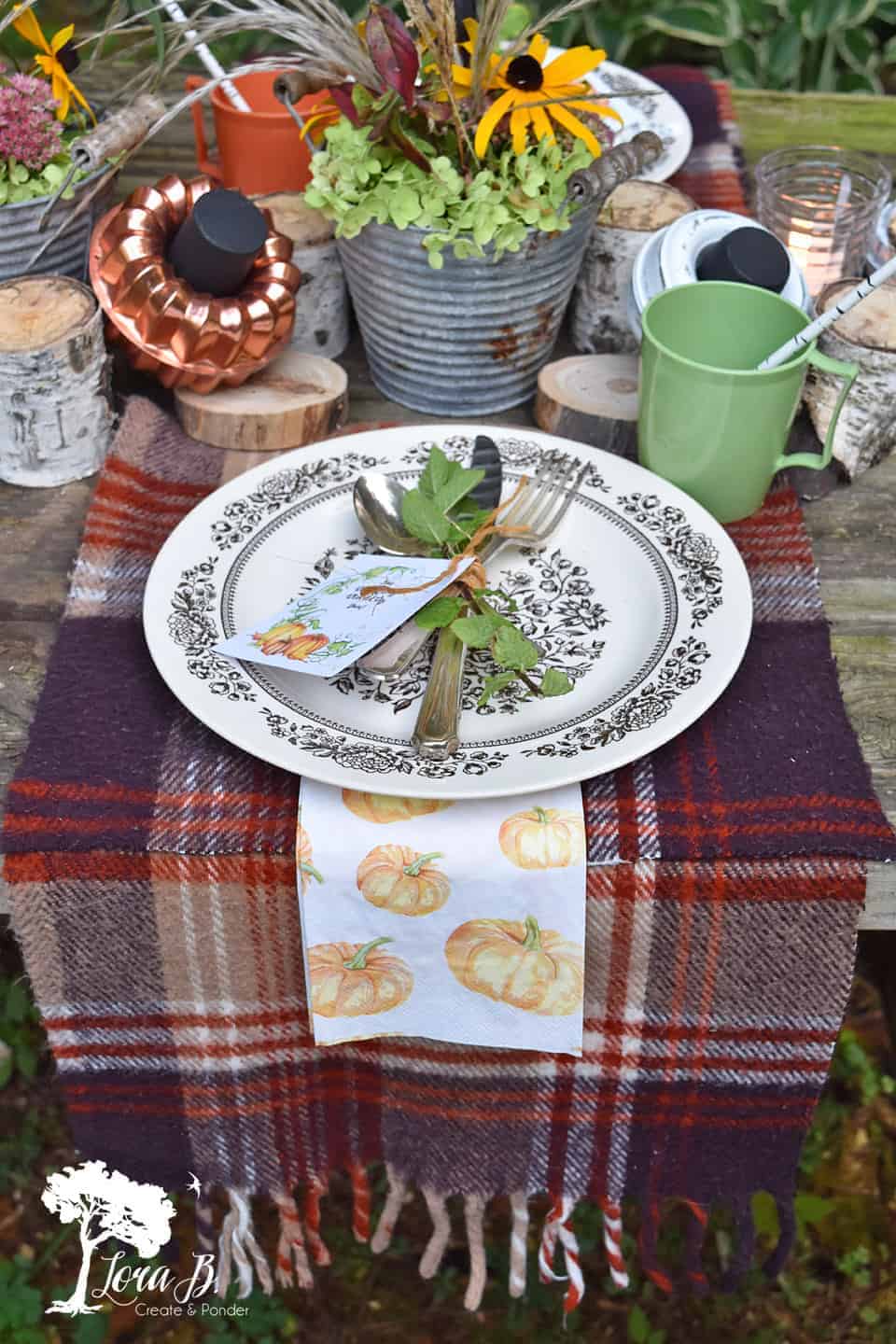 Rustic Vintage Fall Picnic Table Lora B. Create & Ponder