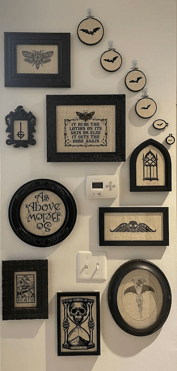 Gothic Cross Stitch Wall Shared On Reddit