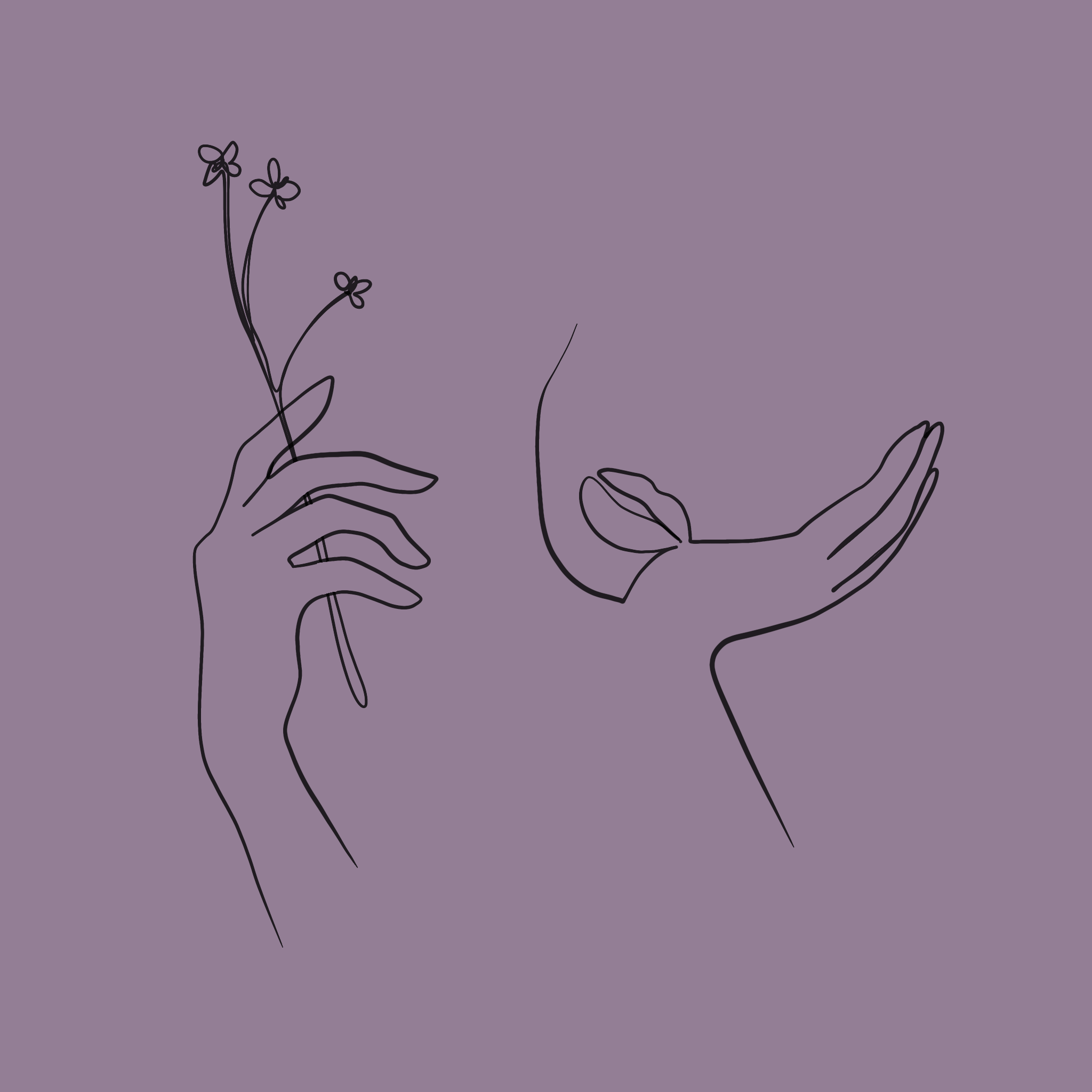 2023 l 30 l Jan - Line Art Woman With Flowers