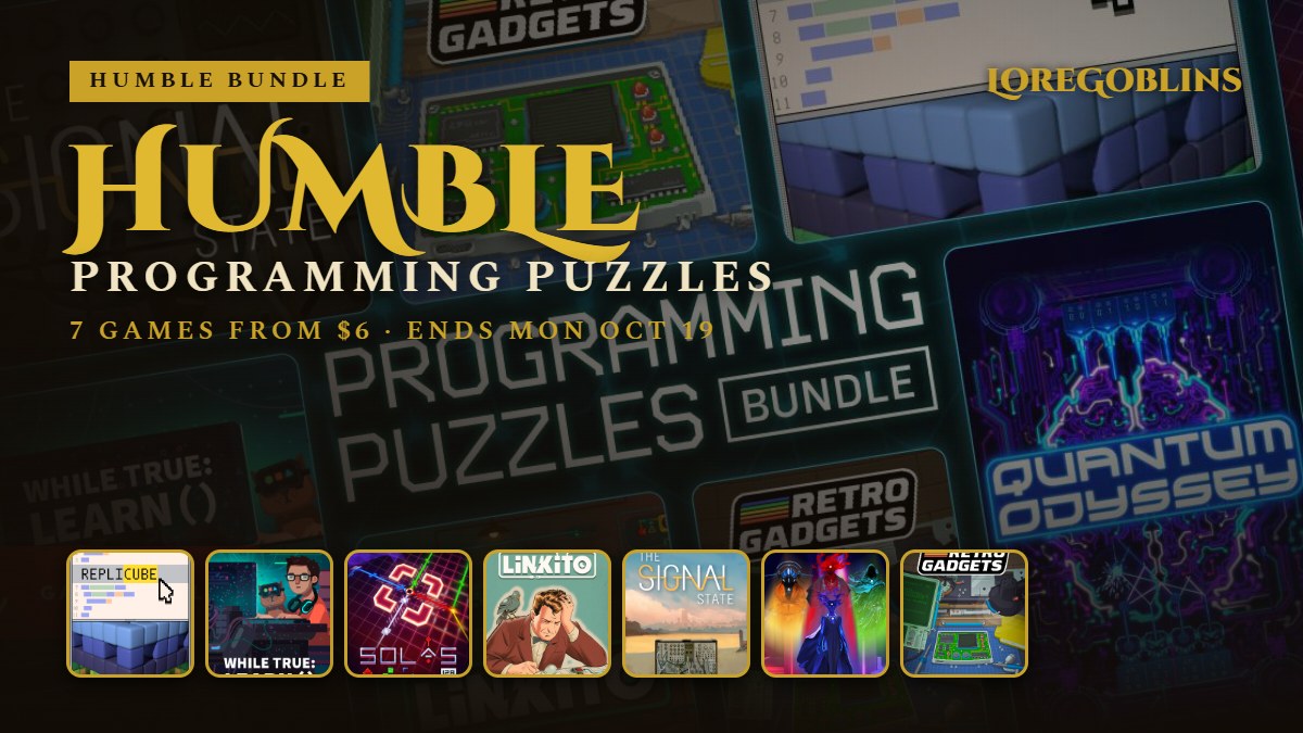 Humble Programming Puzzles Bundle: Replicube, while True: learn(), SOLAS 128, Linkito, The Signal State, Quantum Odyssey and Retro Gadgets