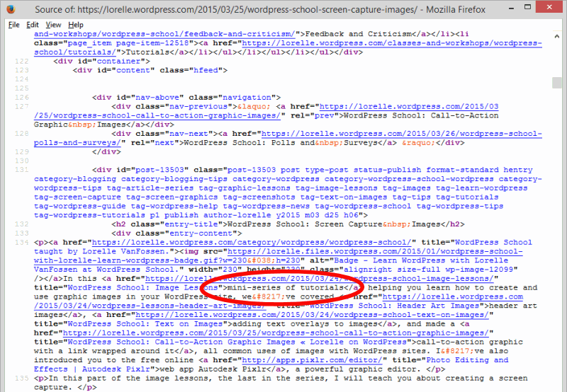 Editing php source code in wordpress · find out the header. Code Page Source Code Find Content Area Lorelle Wordpress School Lorelle On Wordpress