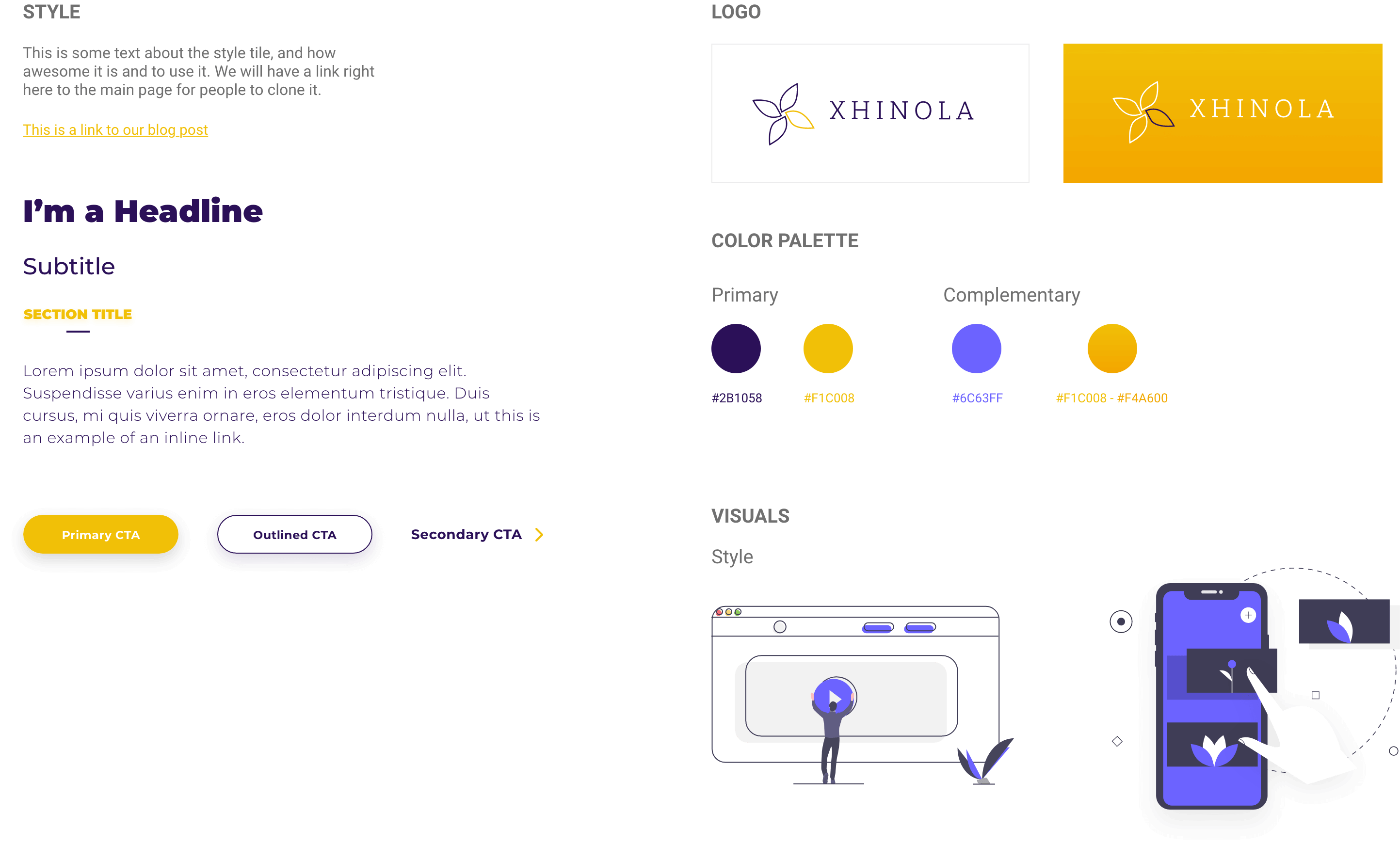moodboard Xhinola website