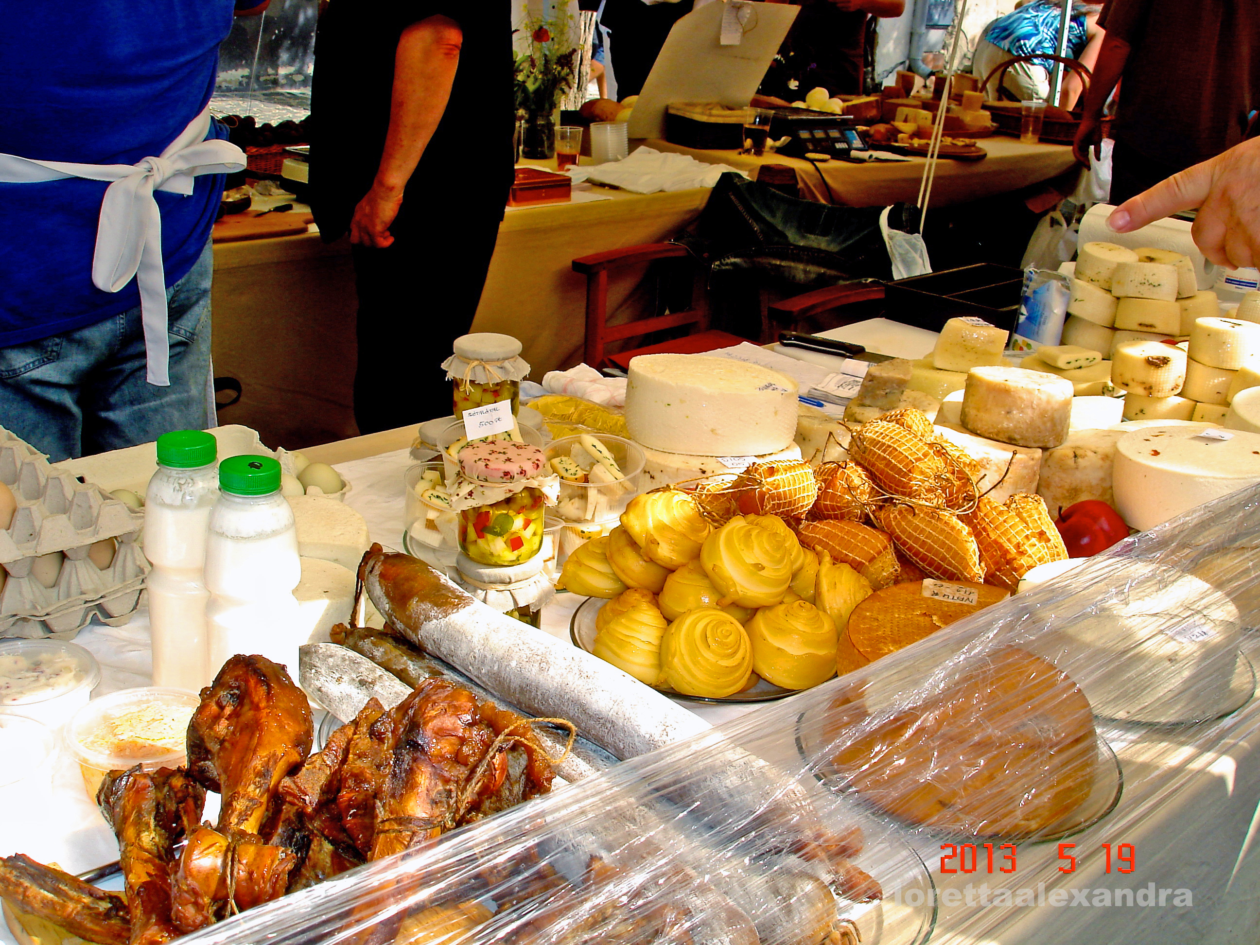 All kinds of goodies for sale at the market in Szentenfre.
