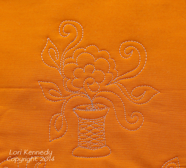 Free Motion Quilting, Spool and flowers