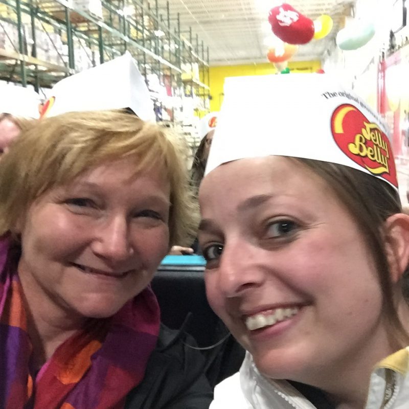 Kylie and I on the train during the Jelly Belly tour in Kenosha