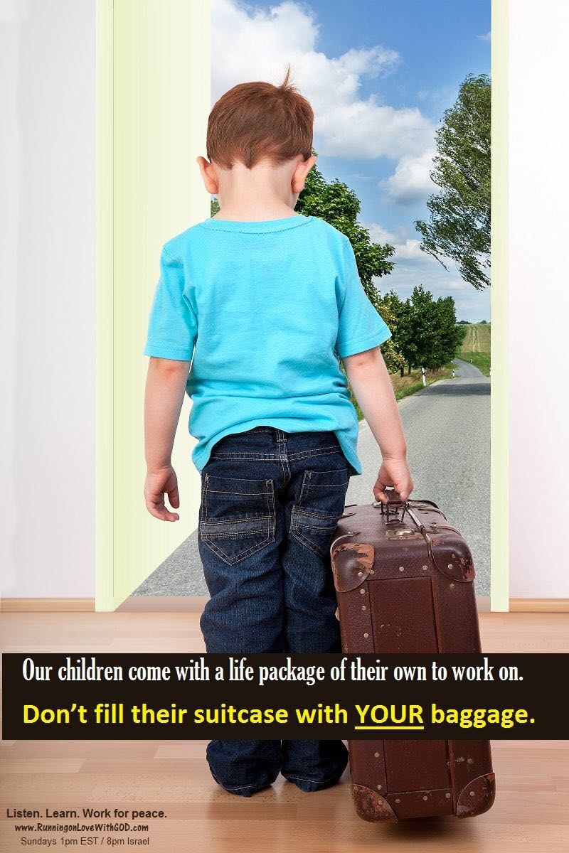 Child with large suitcase