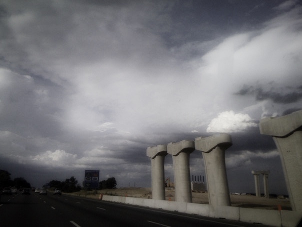 Columns waiting to support the road