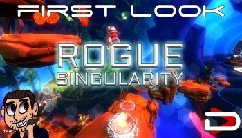 A cute 3D space scene, very reminiscent of something from a more modern Mario game. Across it is the text "Rogue Singularity"