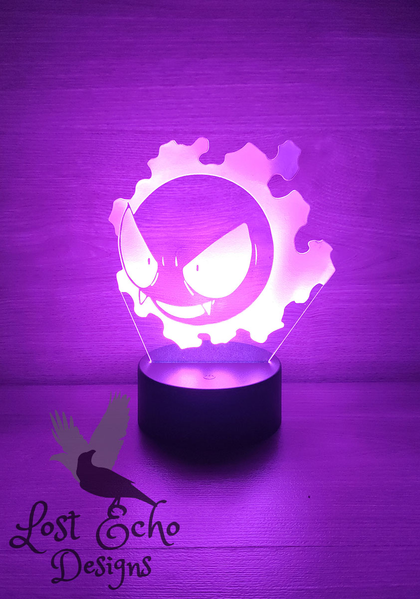 Gastly – Pokemon – LED Lamp - LostEcho Designs
