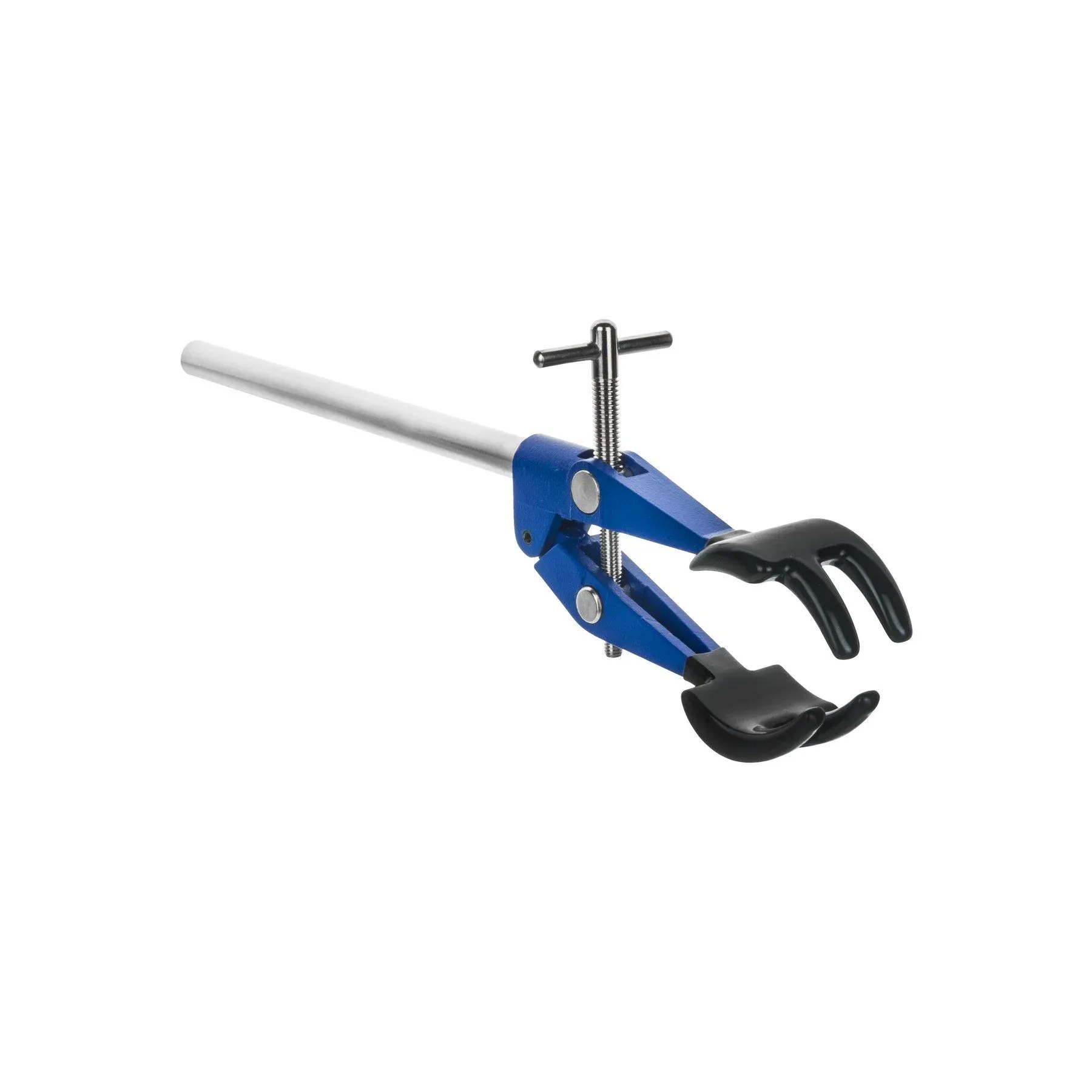 4 Prong, Vinyl Coated Clamp on Swivel Bosshead - 4.1" Max Clamp Opening, Bosshead fits up to 18mm Rods - Powder Coated Zinc Alloy Clamp - Research, Industrial Laboratory Grade -  Eisco Labs