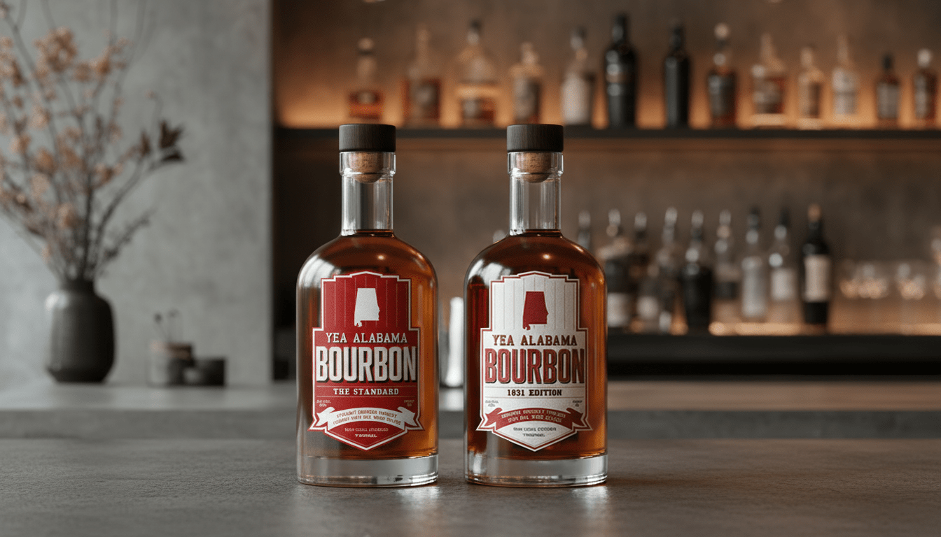 Bourbon bottle Label System for NIL schools