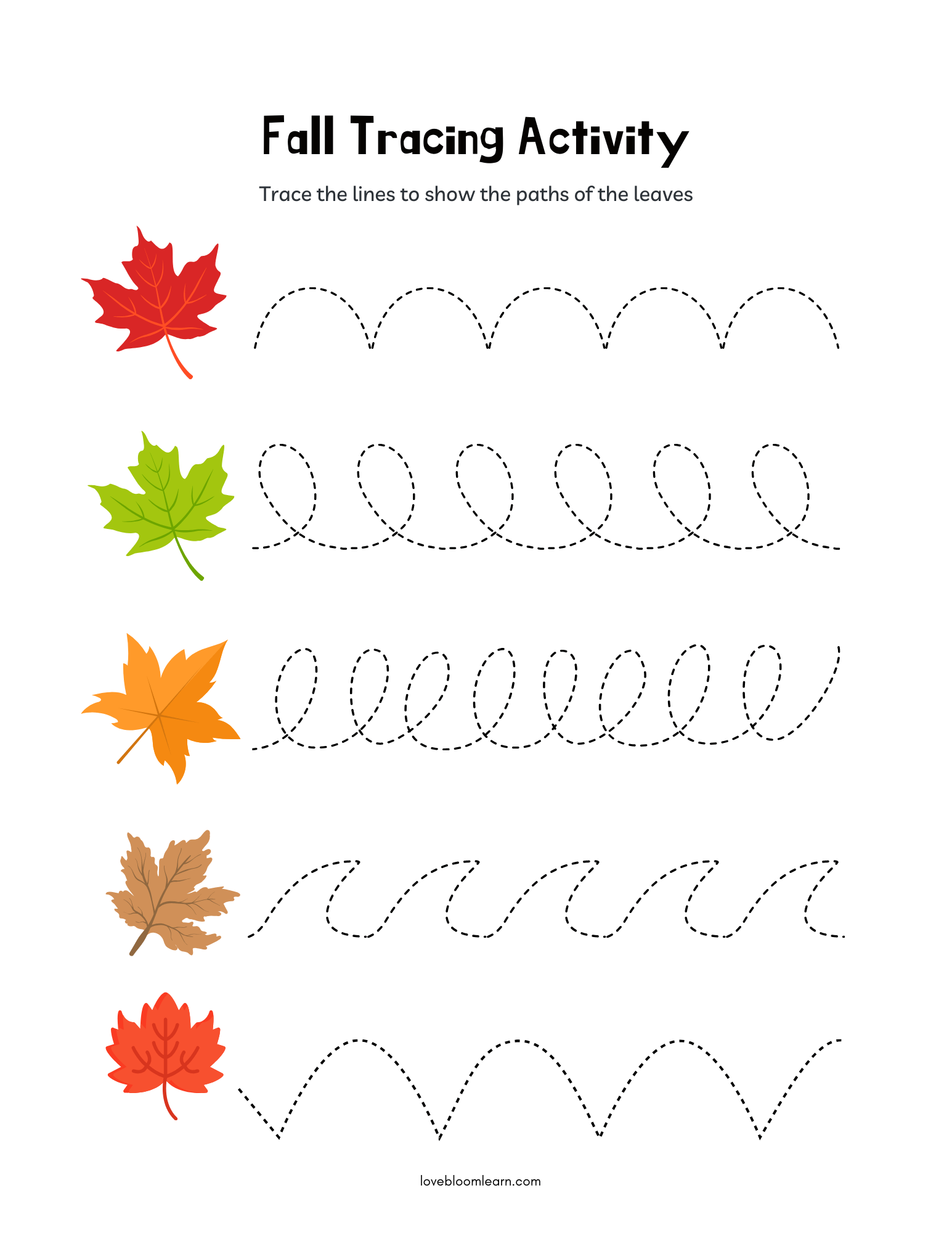 Fall Learning Sheets