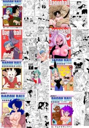 孫悟飯、ブルマおばさんとビーデル & イレーザのJKコンビの痴女3人に同時責めされて焦るもチ●ポはギンギン！
