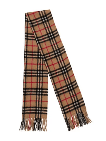 Burberry Cashmere Plaid Print Scarf