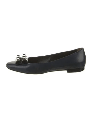 Fendi Leather Studded Accents Ballet Flats