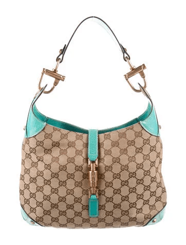 Gucci GG Canvas Piston Lock Jackie O Hobo