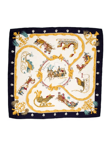 Hermès Plumes et Grelots Silk Scarf