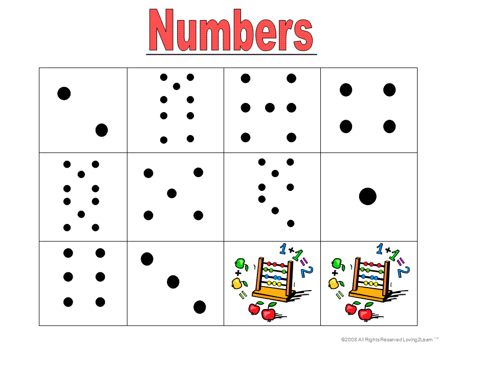 subitzing numbers to 10