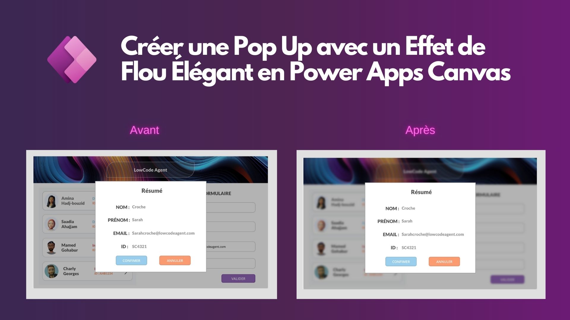 Créer une Pop Up avec un Effet de Flou Élégant en Power Apps Canvas