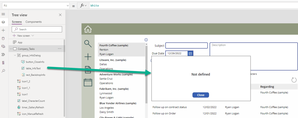 Power Apps - Reusable Information Dialog - LowCodeGo