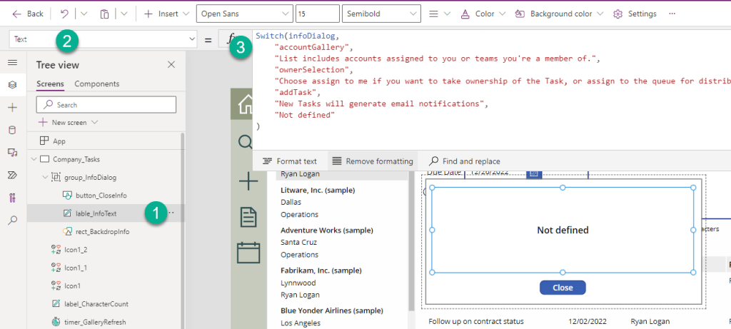 Power Apps - Reusable Information Dialog - LowCodeGo