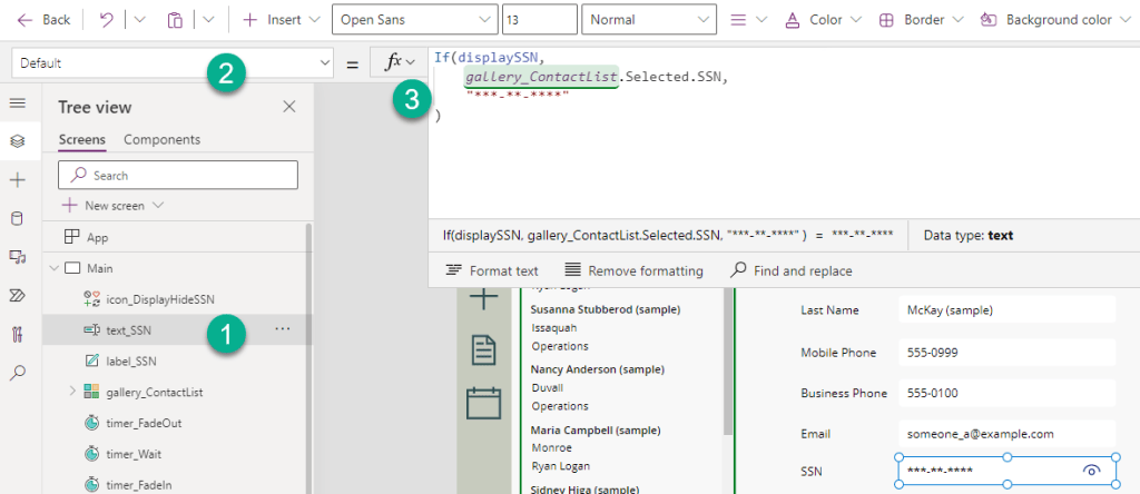 Power Apps - Conditionally Display Sensitive Data - LowCodeGo