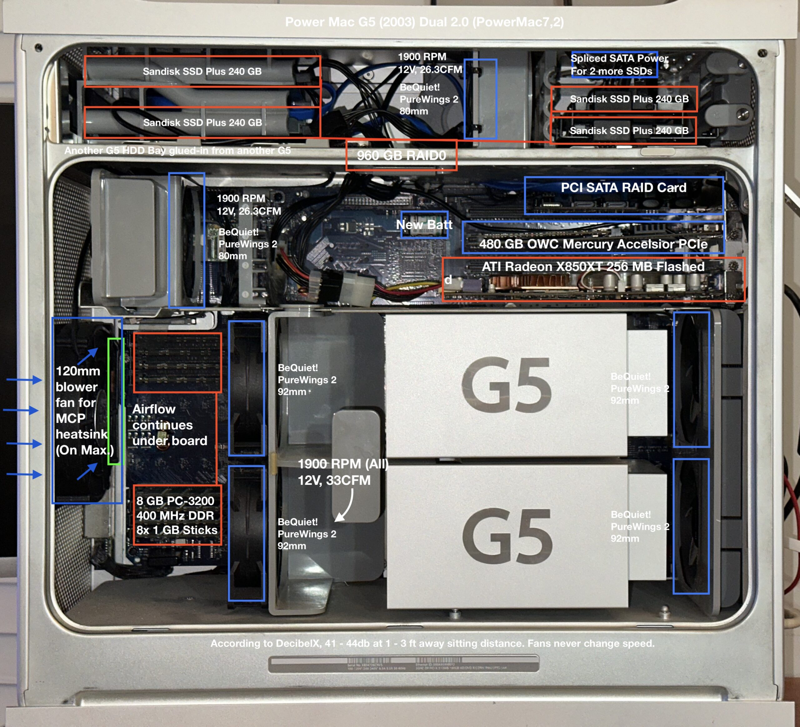 Macデスクトップ Mac G5 A1117 Apple A1117 Power Mac 2.0 GHz G5, 10.5 GB RAM, 160GB Hard Drive