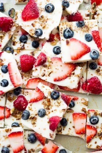 Frozen Yogurt Bark with Berries