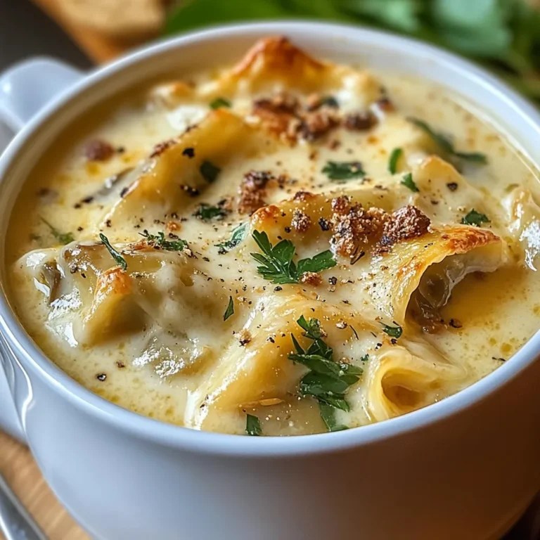 Creamy Alfredo Lasagna Soup