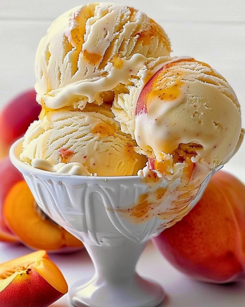 Homemade Peach Ice Cream