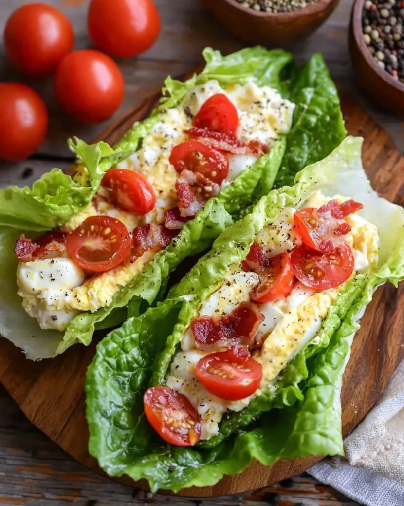 BLT Egg Salad Lettuce Wraps