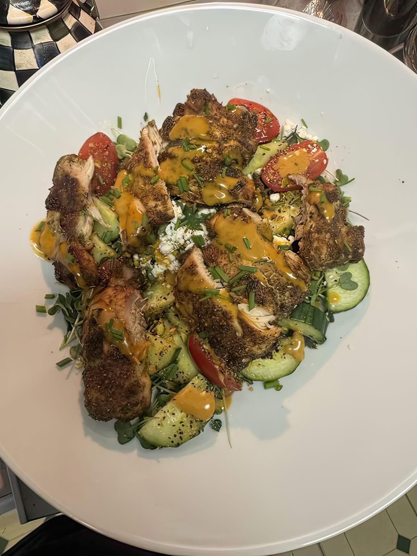 Grilled Chicken Salad with Honey Mustard Dressing