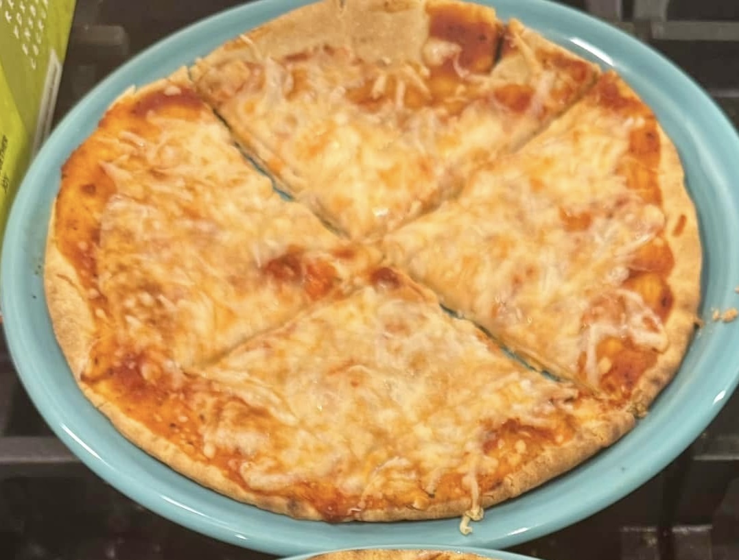 three ingredient cheese pizza