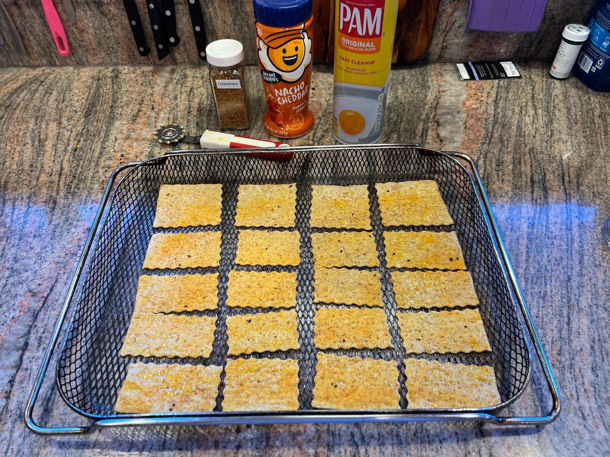 Air Fried Lavash bread crackers