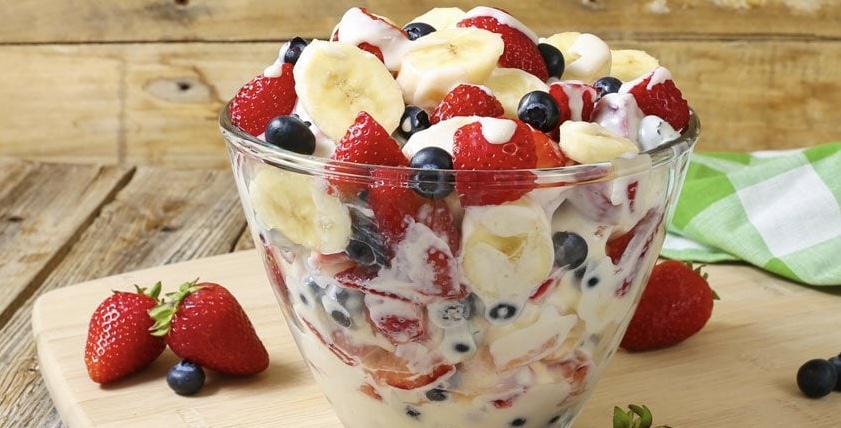 Red White and Blue Cheesecake Salad