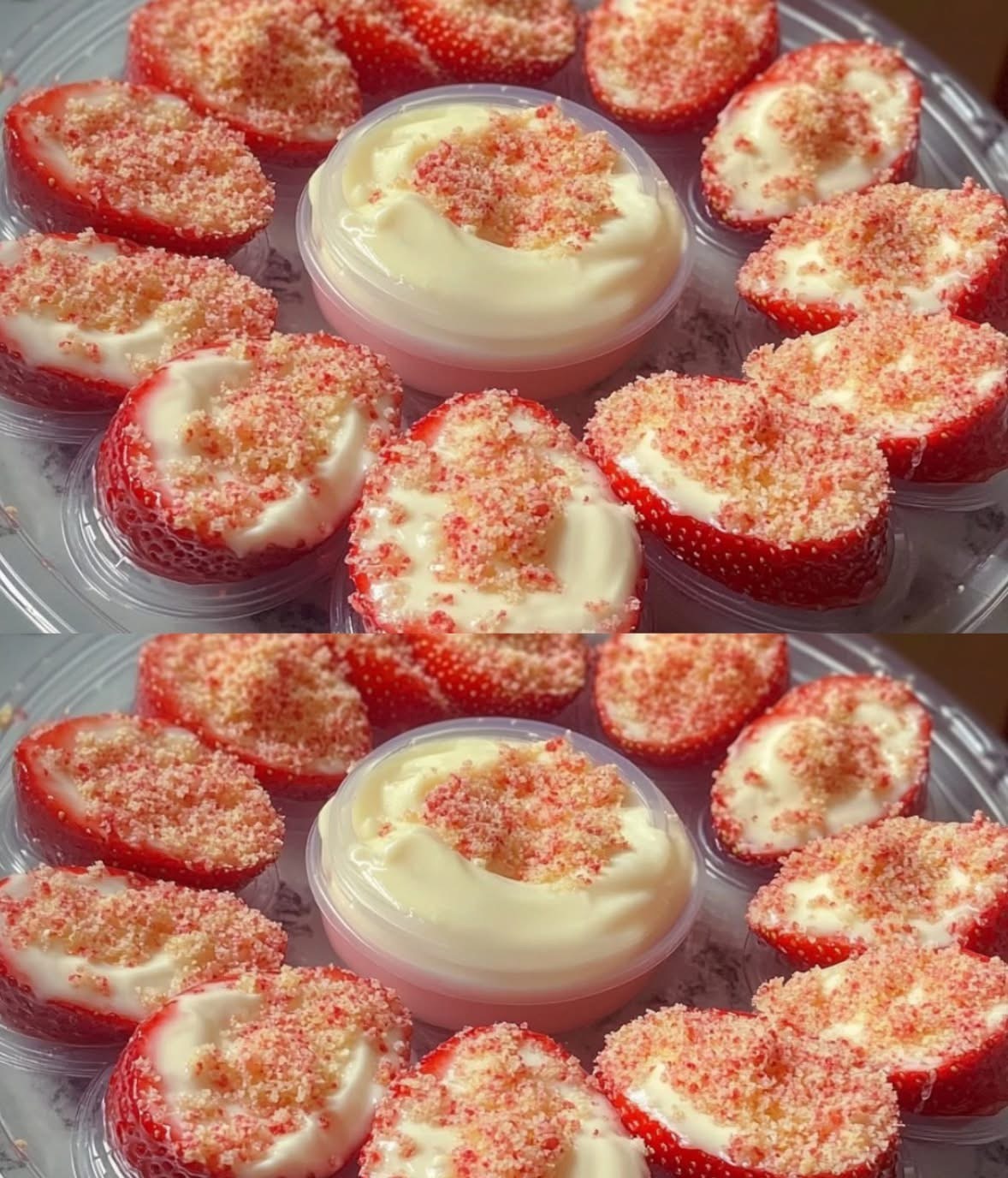 Cheesecake deviled strawberries