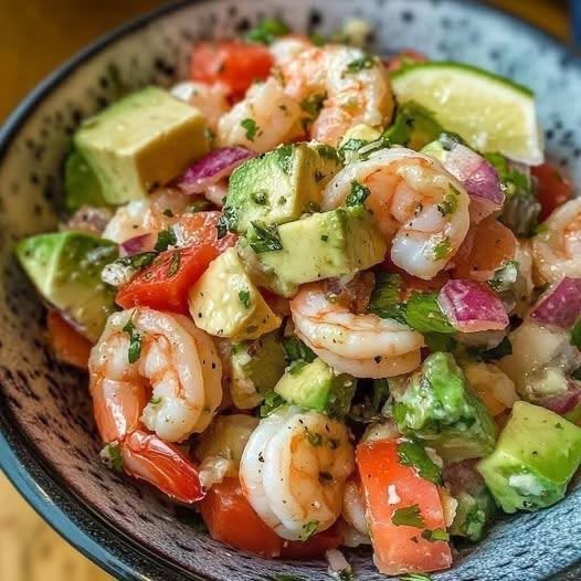 ZESTY LIME SHRIMP AND AVOCADO SALAD