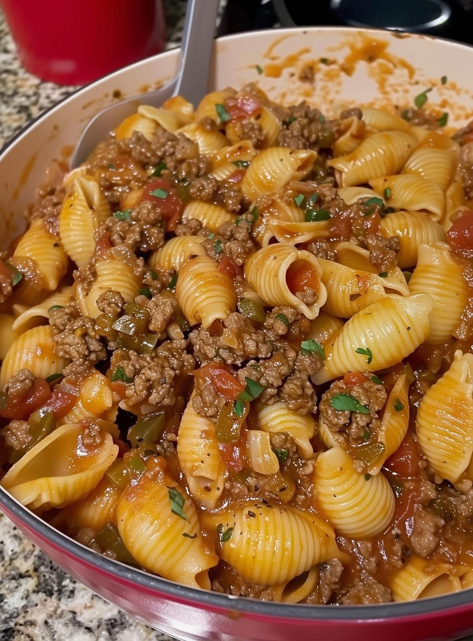Healthy Pasta Shells with Ground Beef