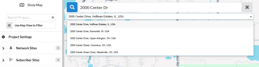 Map Cambium LINKPlanner Online Help 6 4 2 Address Lookup 