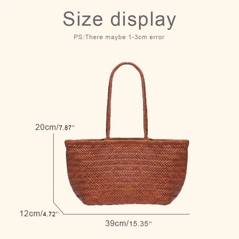 Genuine Leather Handwoven Tote Bags For Women Luxury Designer Handbags And Purses 2024 New In Cowhide With Inner Pocket Shoulder