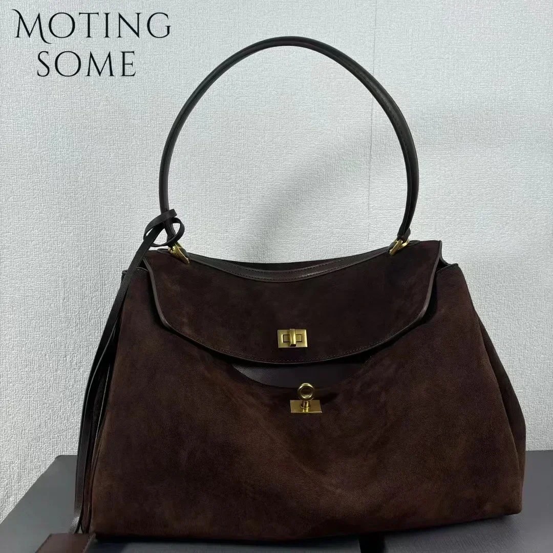 Motingsome New Women Suede Leather Bag Shoulder Handbag and Purses Luxury Designer Bags Chic Fashion Lady Trend Satchel New