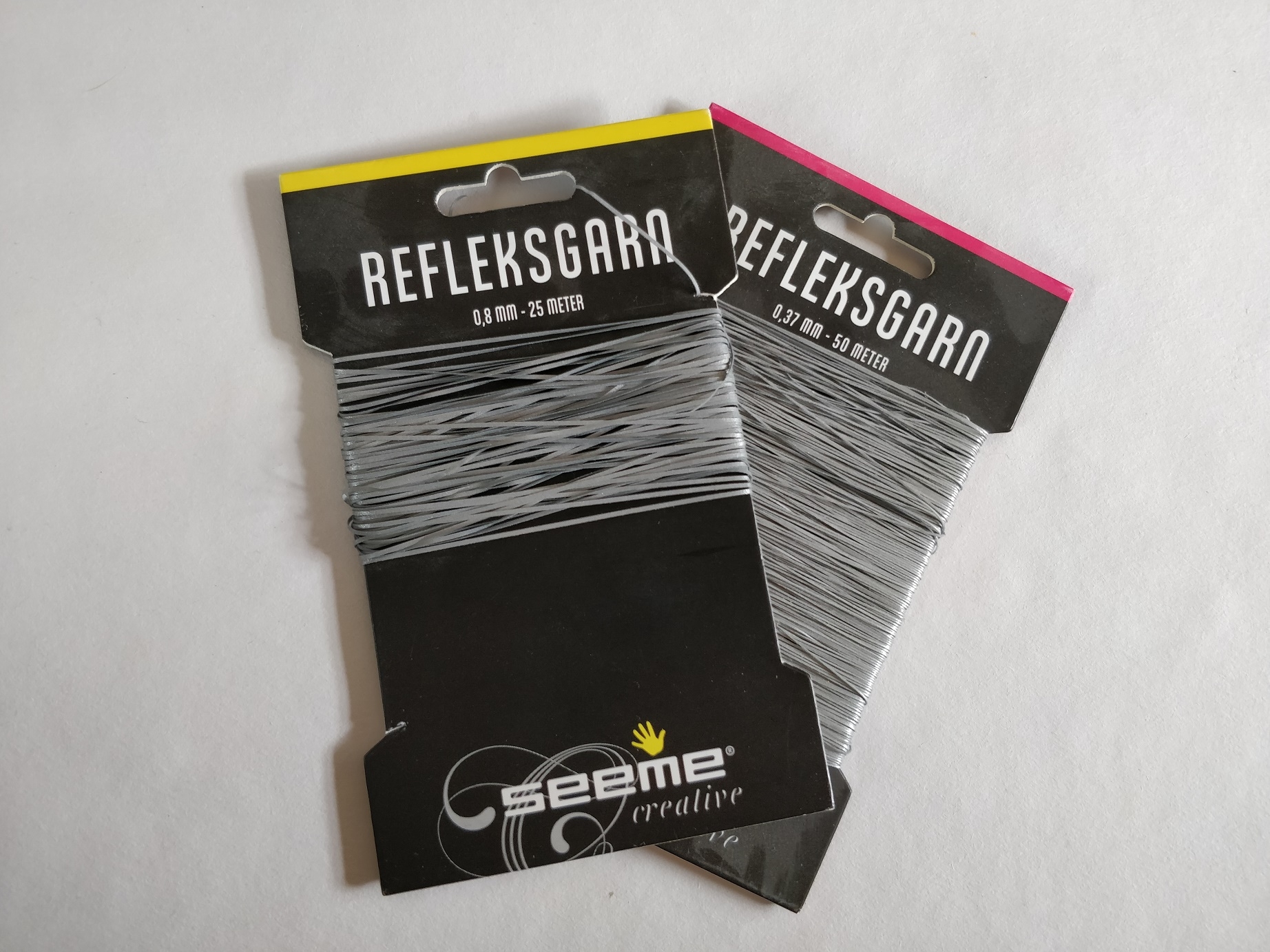 Refleksgarn i to tykkelser