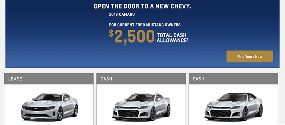 Camaro Mustang Offer