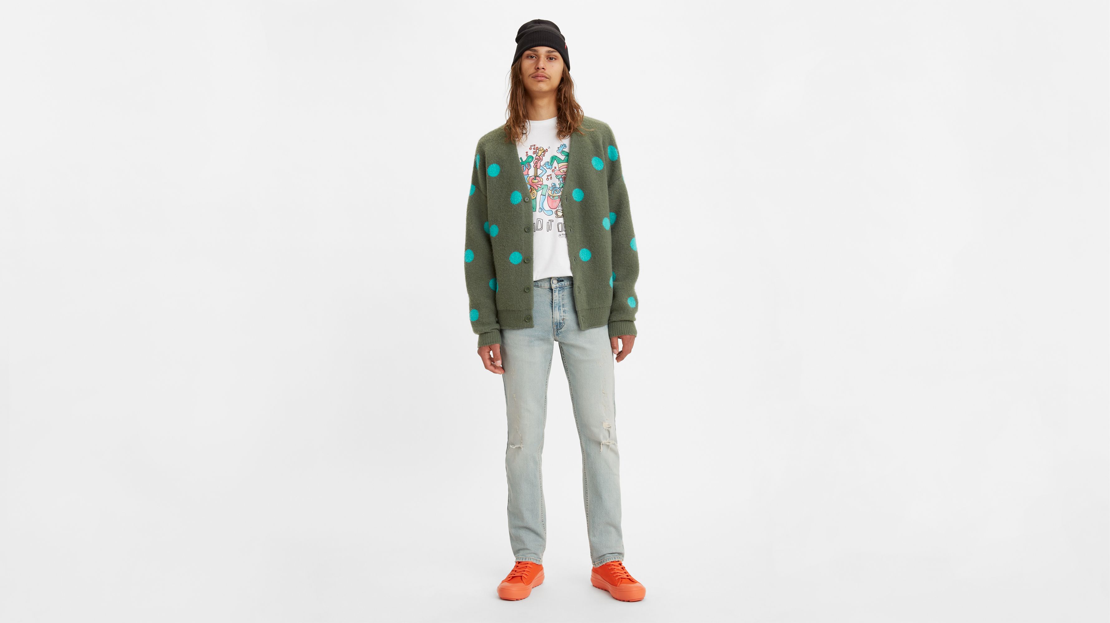 Levi S Men Ripped Jeans Gem - Elegant Space Pattern - High Resolution