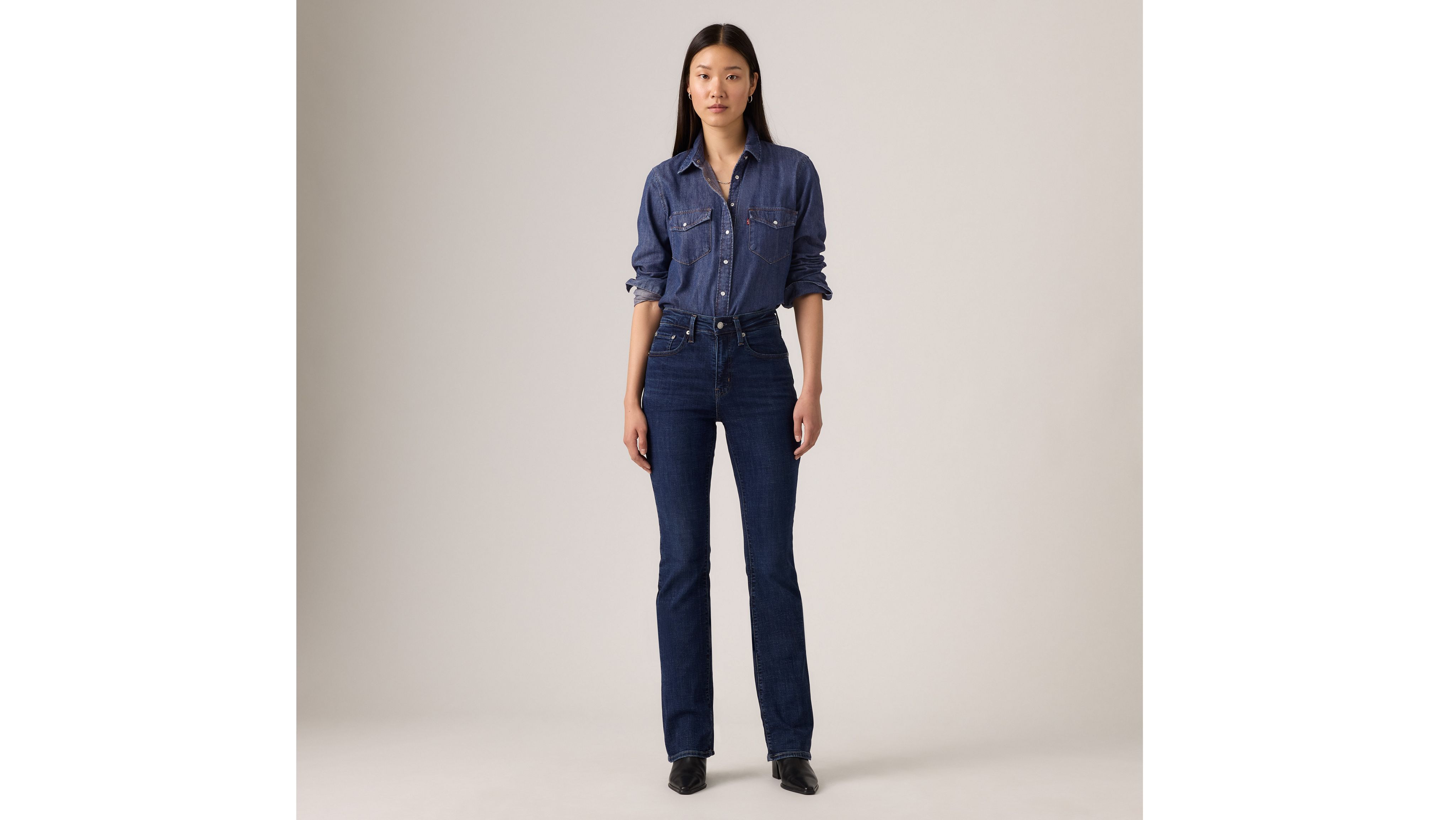 725 high rise bootcut womens jeans - dark wash levis us on women's high rise tall bootcut jeans