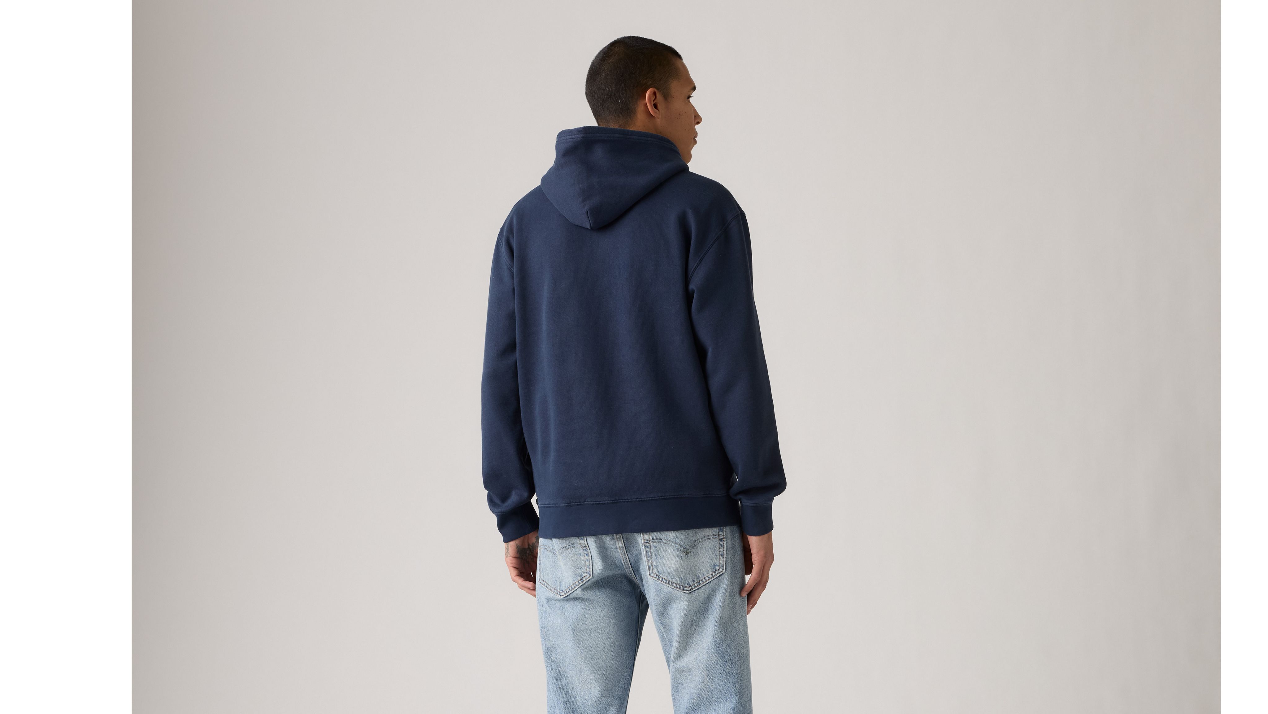 Felpa Con Cappuccio Comoda Con Stampa Blu Levi S It