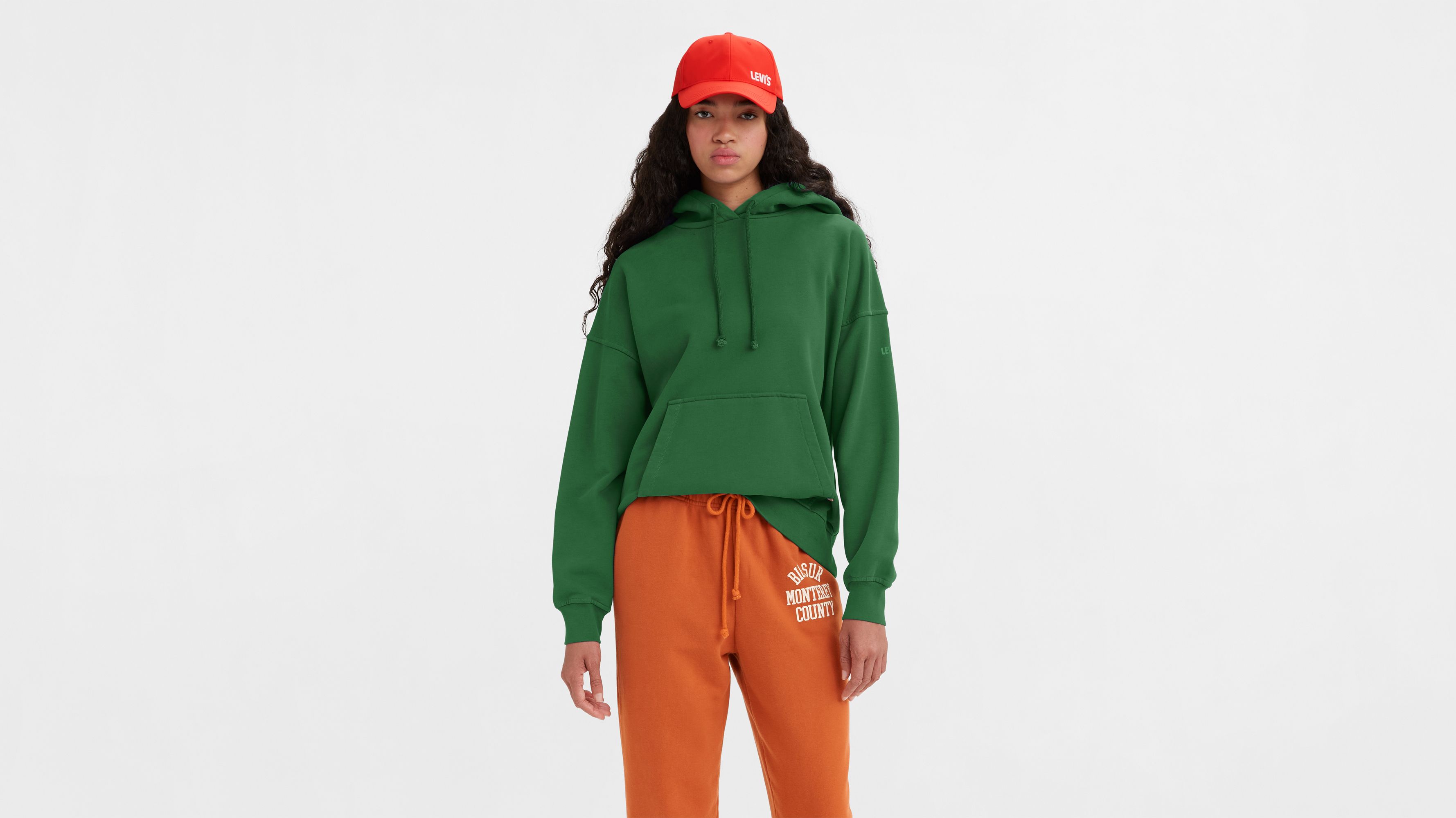 Felpa Con Cappuccio Levi Sﾂｮ Gold Tab邃 Verde Levi Sﾂｮ It