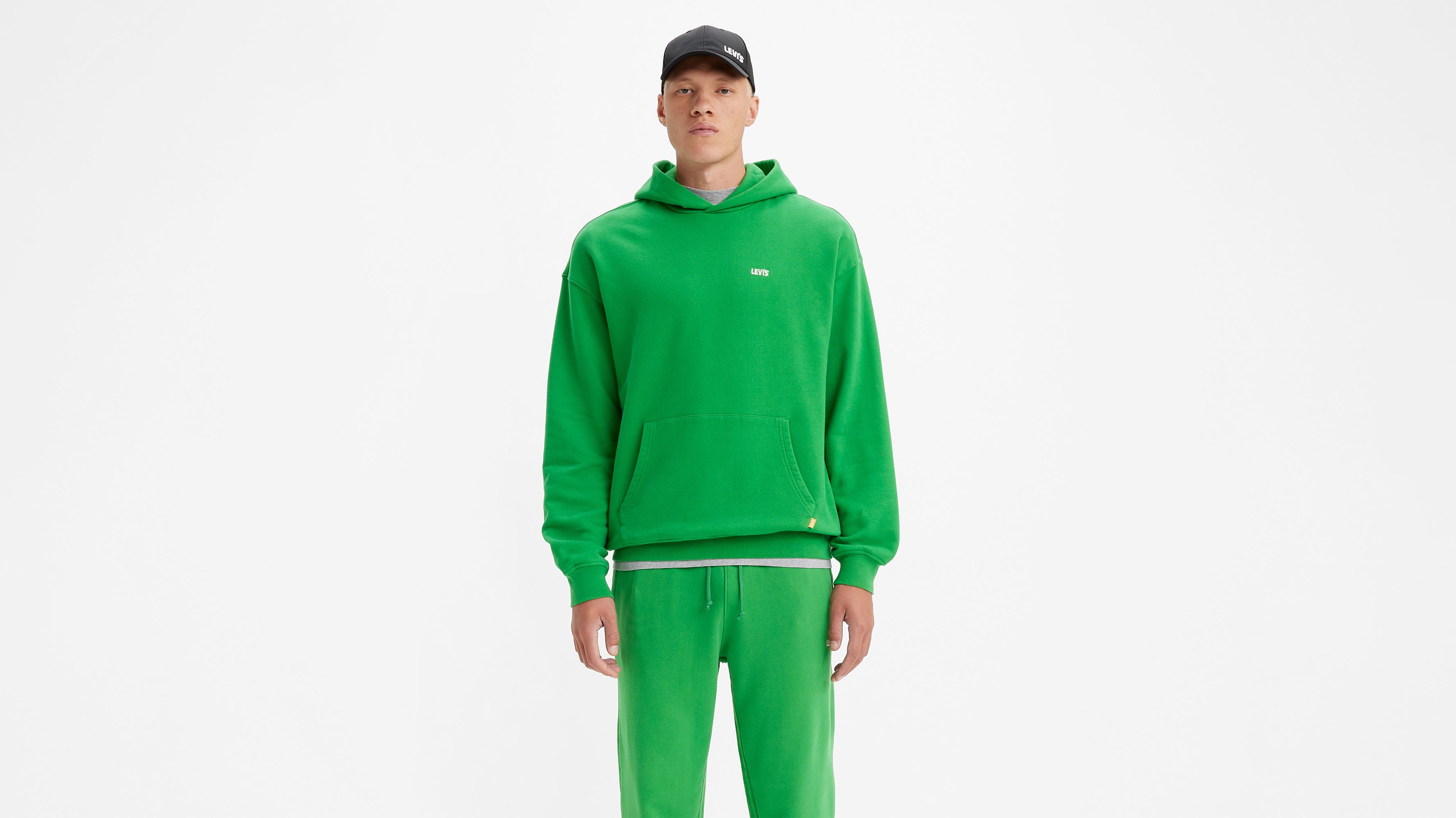 Felpa Con Cappuccio Levi Sﾂｮ Gold Tab邃 Verde Levi Sﾂｮ It