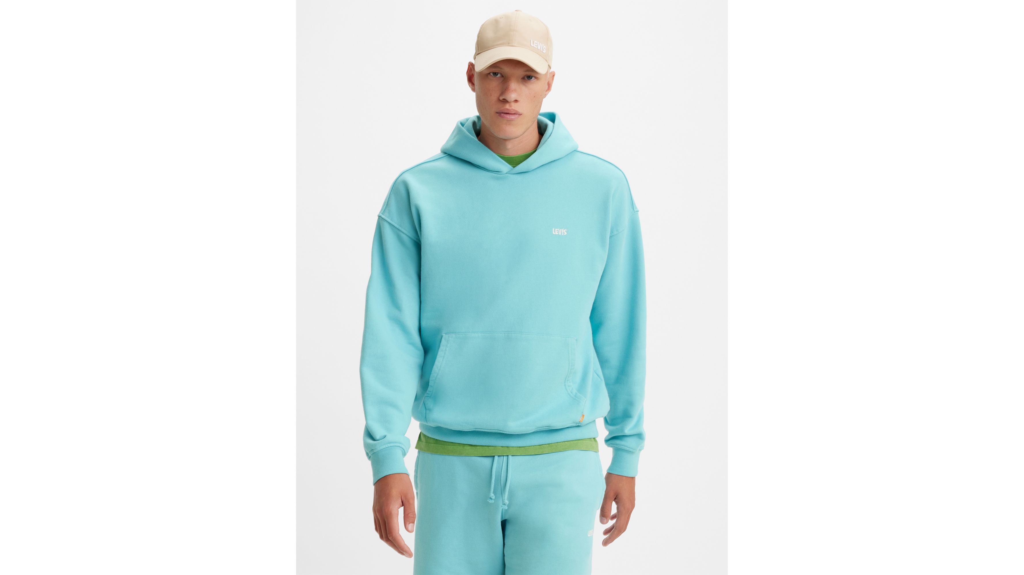 Felpa Con Cappuccio Levi Sﾂｮ Gold Tab邃 Blu Levi Sﾂｮ It