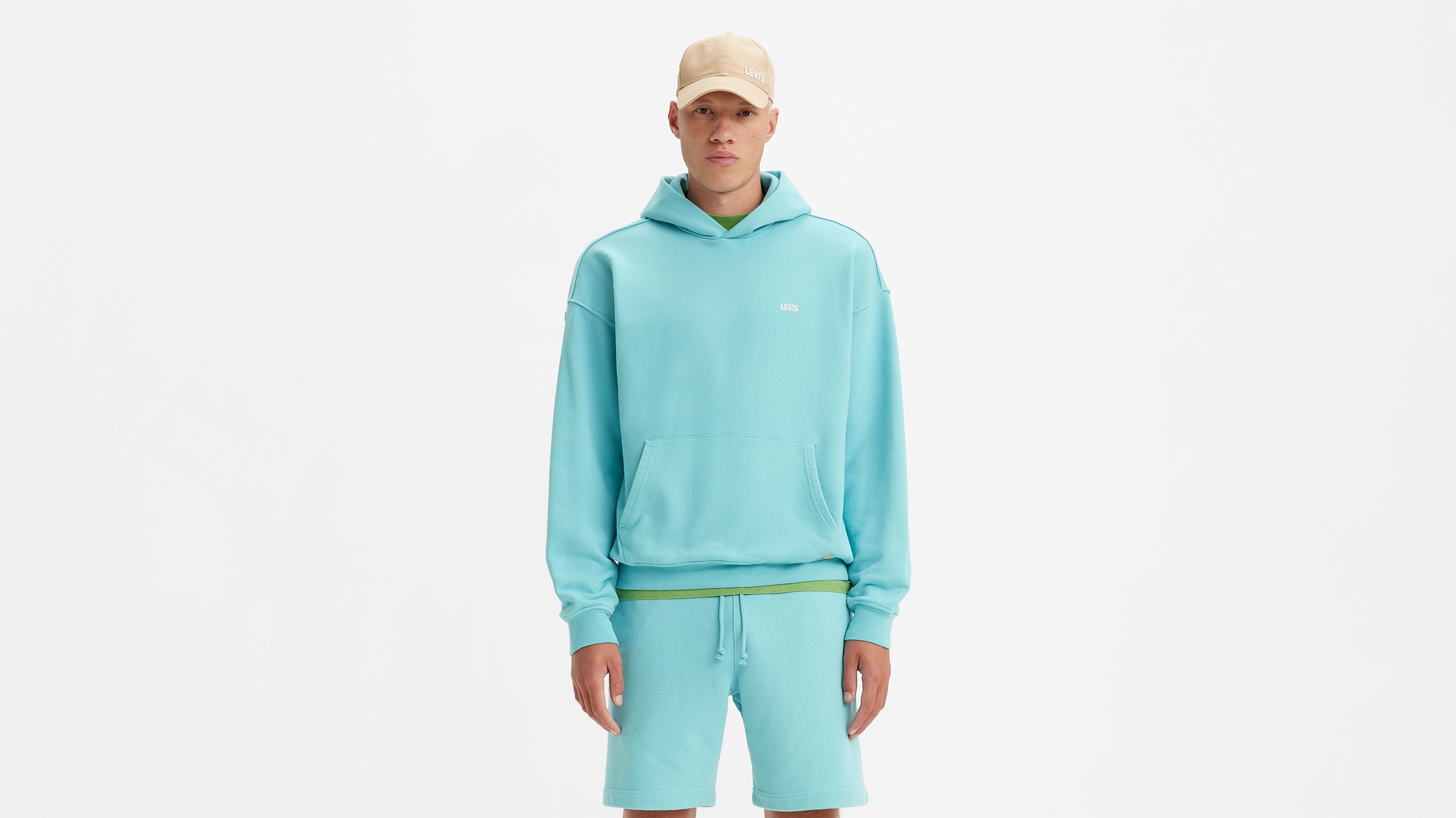 Felpa Con Cappuccio Levi Sﾂｮ Gold Tab邃 Blu Levi Sﾂｮ It